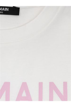 white cotton t-shirt BALMAIN PARIS KIDS | BY8C71Z3672100RS
